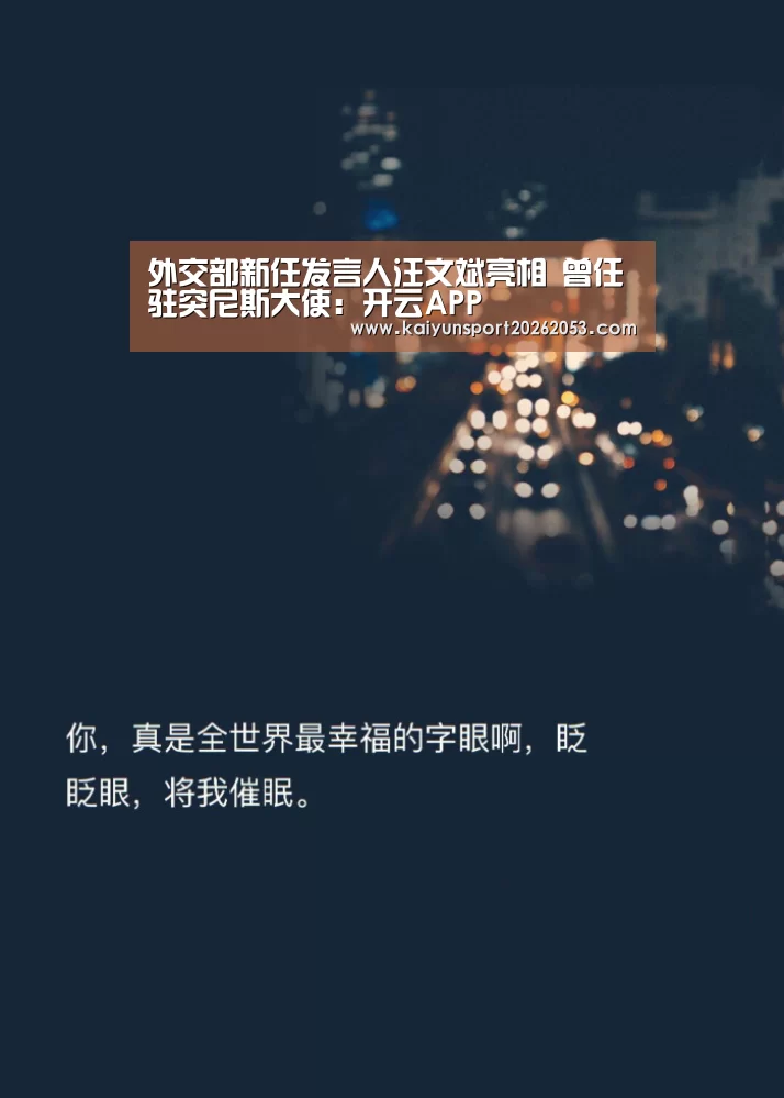 外交部新任发言人汪文斌亮相 曾任驻突尼斯大使:开云APP(图4) 开云体育